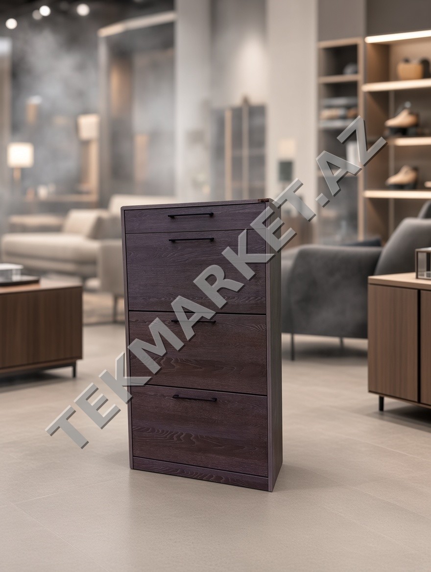 3 qapı 1 çəkməcəli modern ayaqqabı dolabı