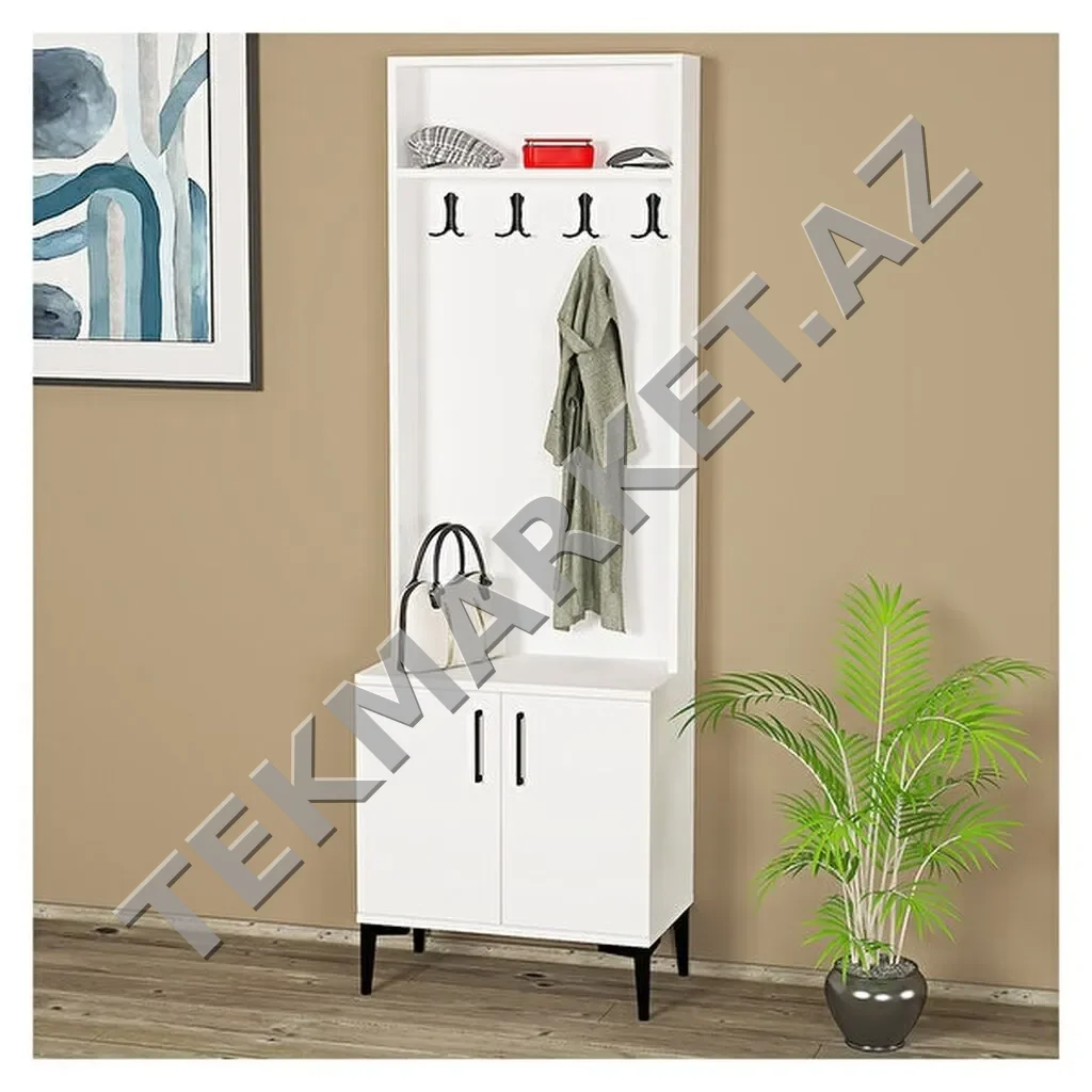 Kalender Dekor Rose-1 RS01 Portmanto - Rəng: ağ, qara